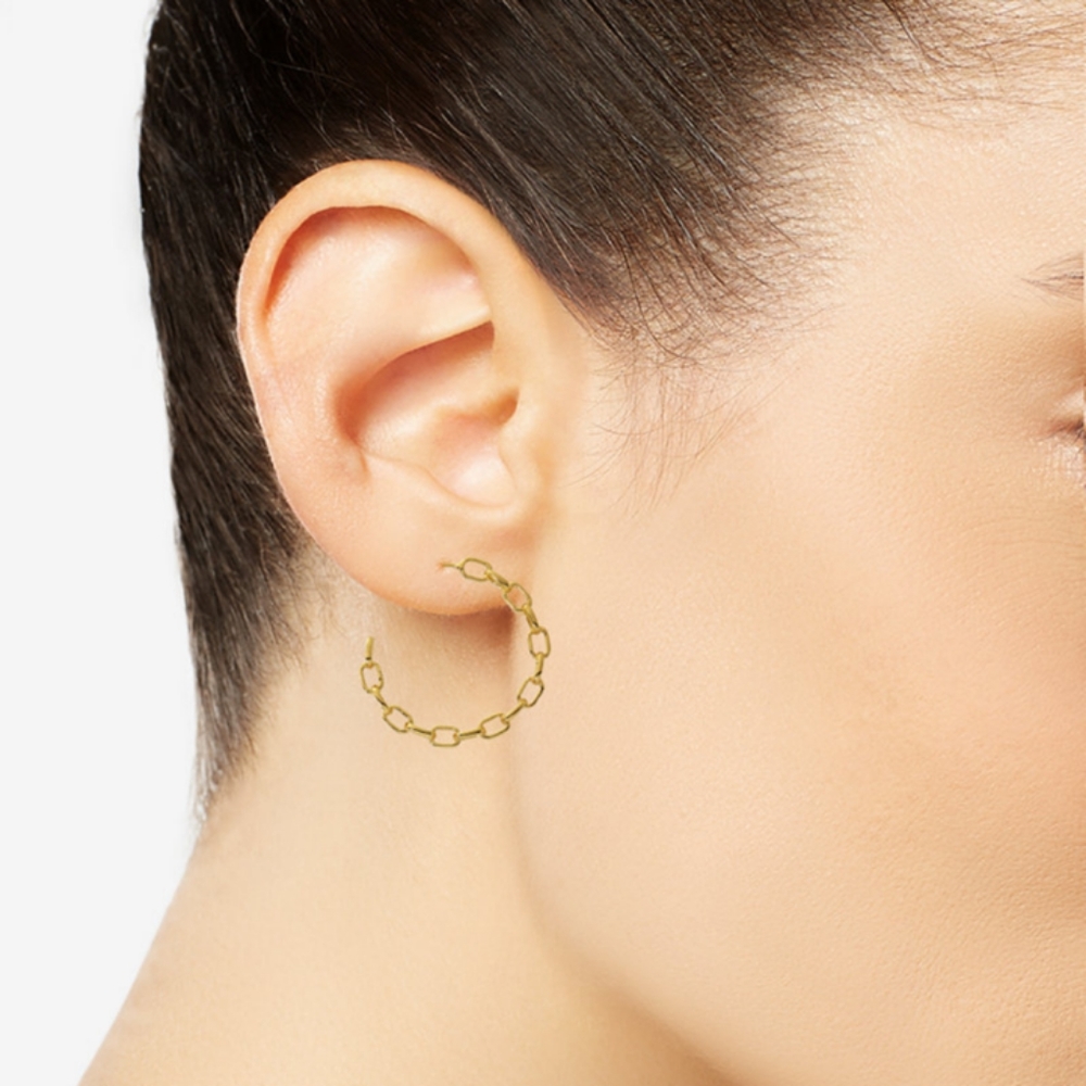 Giani Bernini Paperclip Link Hoop Earrings